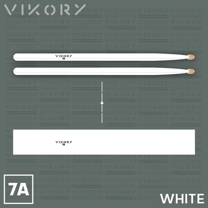 Design de la paire de baguettes de batterie White 7A (blanches)