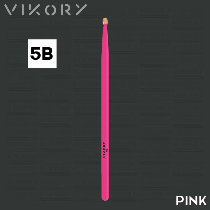 Baguette de batterie Pink 5B (rose) - sur fond noir