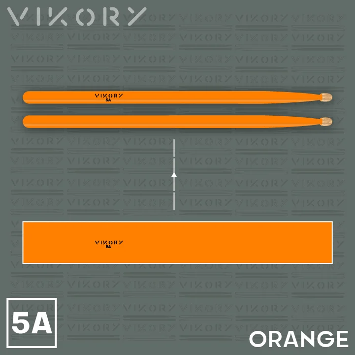 Design de la paire de baguettes de batterie Orange 5A