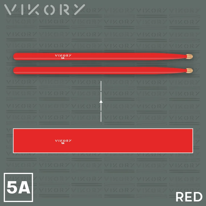 Design de la paire de baguettes de batterie Red 5A (rouges)