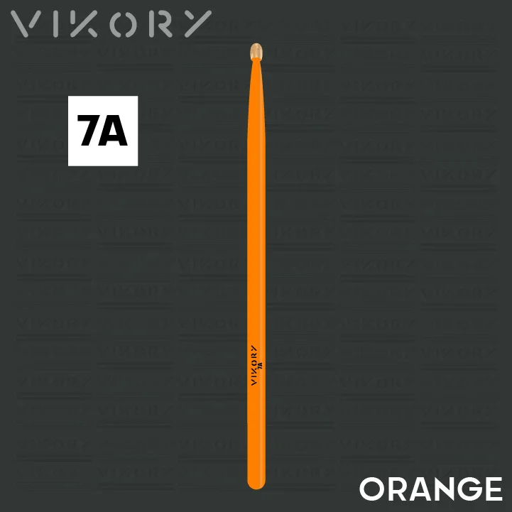 Baguette de batterie Orange 7A - sur fond noir
