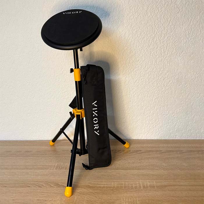 VIKORY Pack : Pad + pied + 2 paires de baguettes de batterie Black