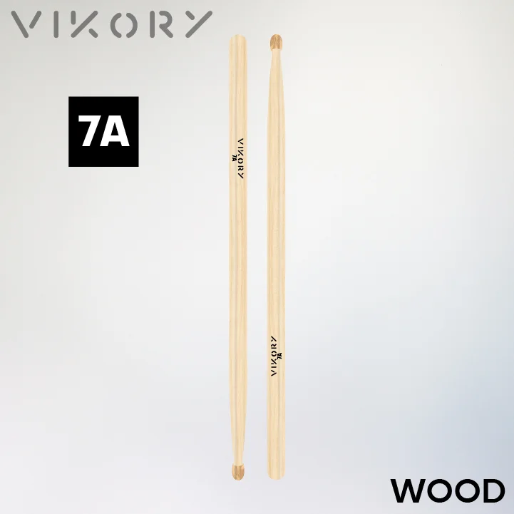 Baguettes de batterie VIKORY WOOD 7A