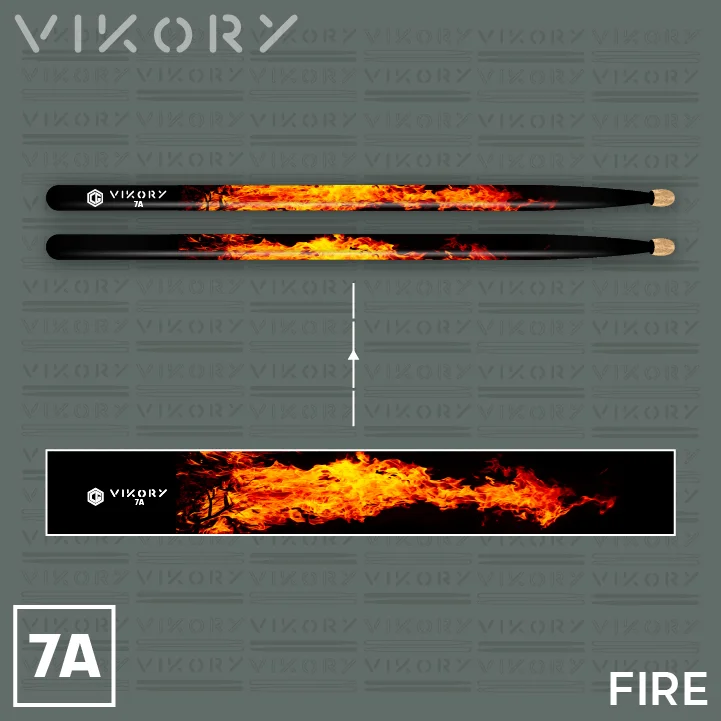 Design de la paire de baguettes de batterie Fire 7A