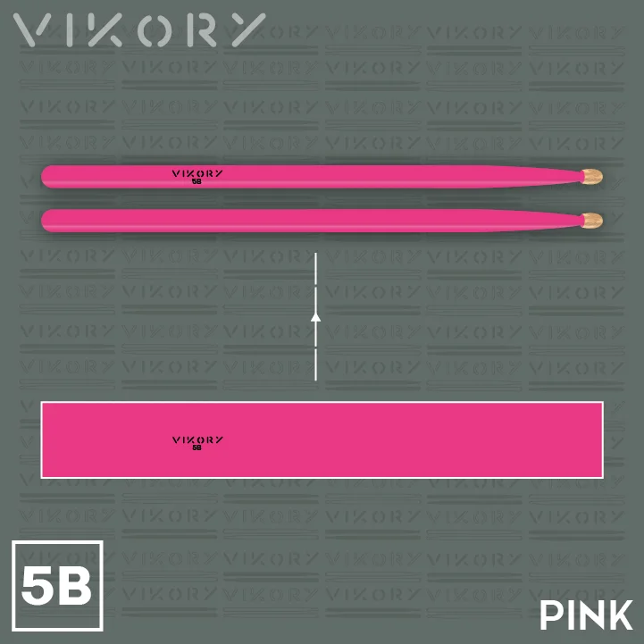 Design de la paire de baguettes de batterie Pink 5B (roses)