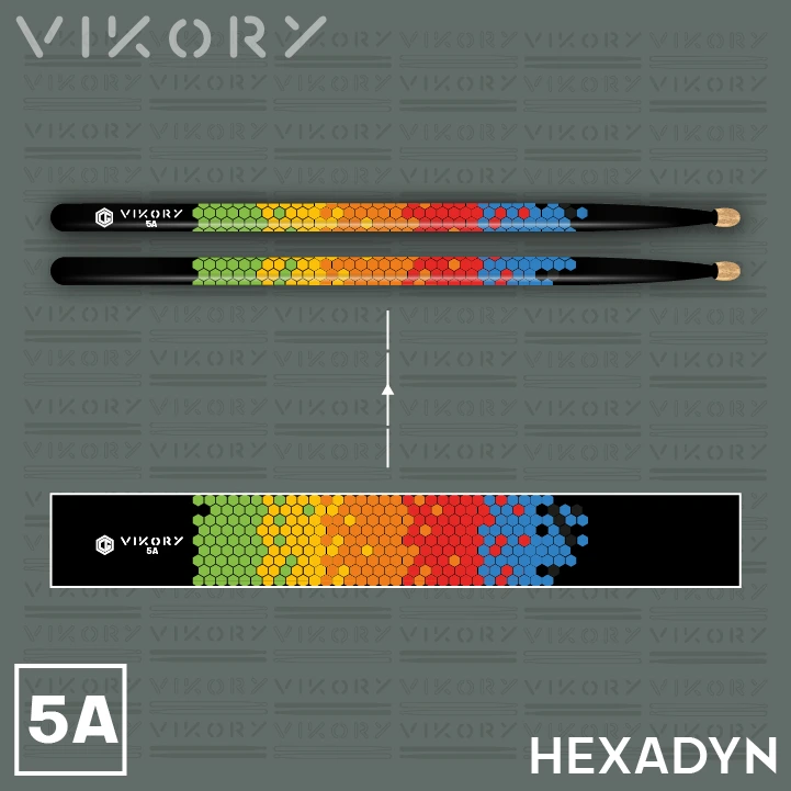 Design des baguettes de batterie VIKORY HEXADYN 5A