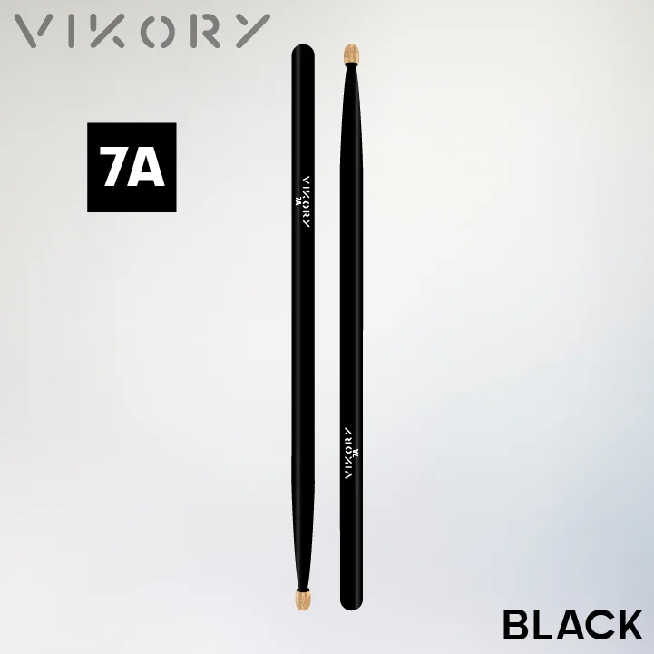 Baguettes de batterie VIKORY BLACK 7A