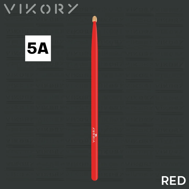 Baguette de batterie Rouge 5A (rouges) - sur fond noir