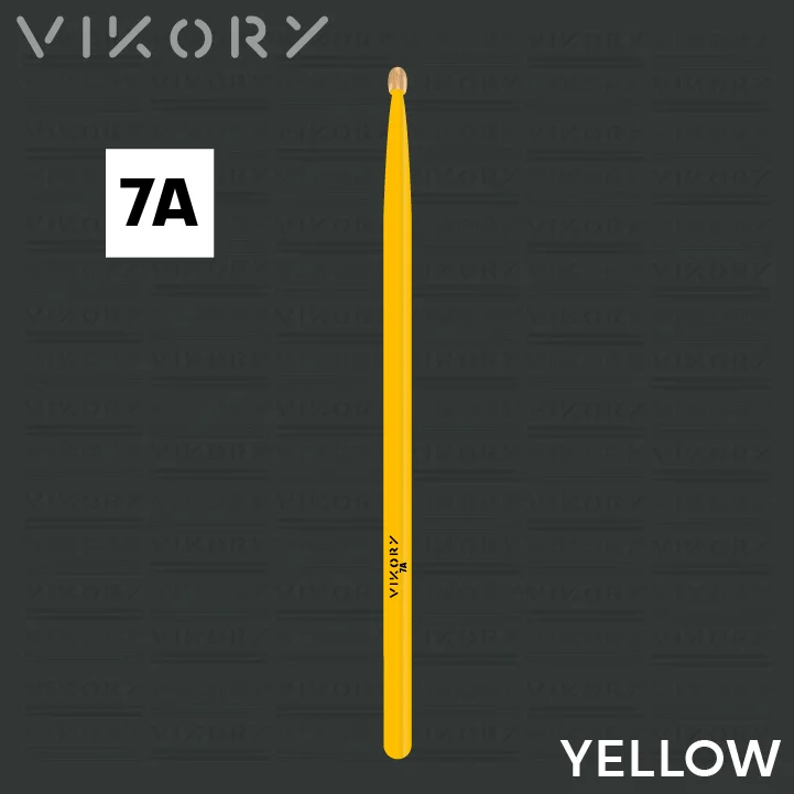 Baguette de batterie Yellow 7A (jaunes) - sur fond noir
